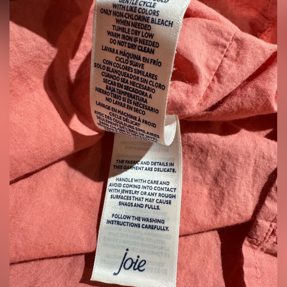 Joie Cotton Maxi Dress Tea Rose Size Medium V-Neck Summer Dress - Picture 7 of 7
